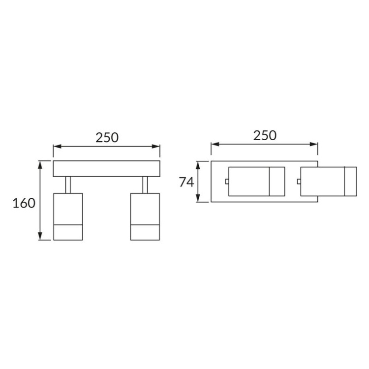 Oprawa ścienno-sufitowa 2-punktowa PUZON SPT GU10 regulowana 2x35W czarno-złota IP20 STRÜHM wymiary.jpg