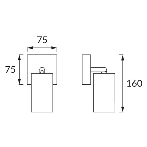 Spot 1-punktowy MANAM GU10 35W czarny STRÜHM wymiary.jpg