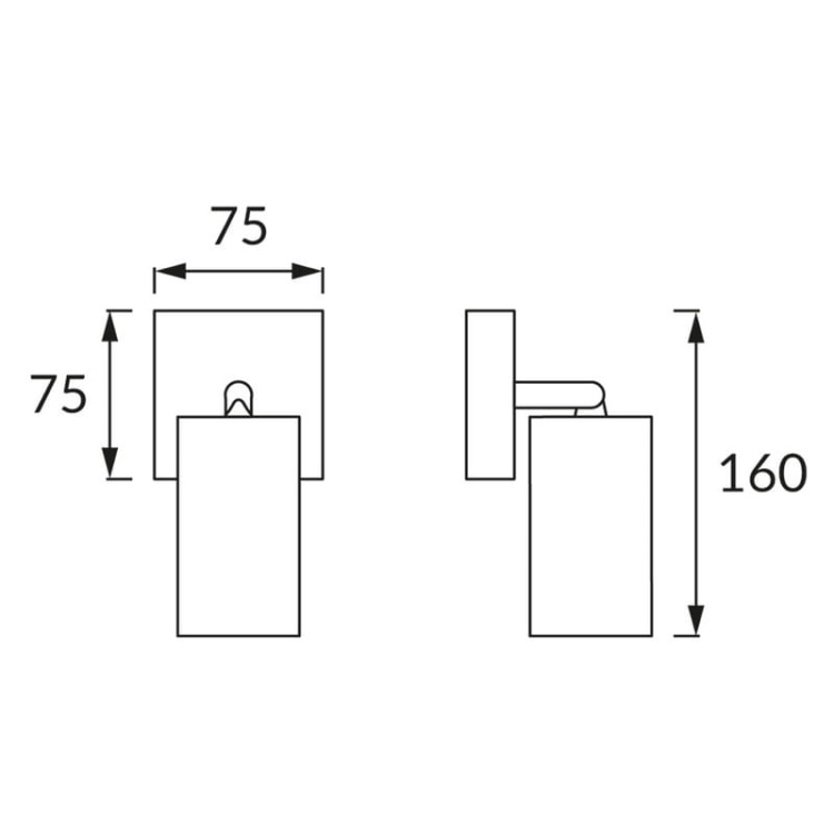Spot 1-punktowy MANAM GU10 35W czarny STRÜHM wymiary.jpg