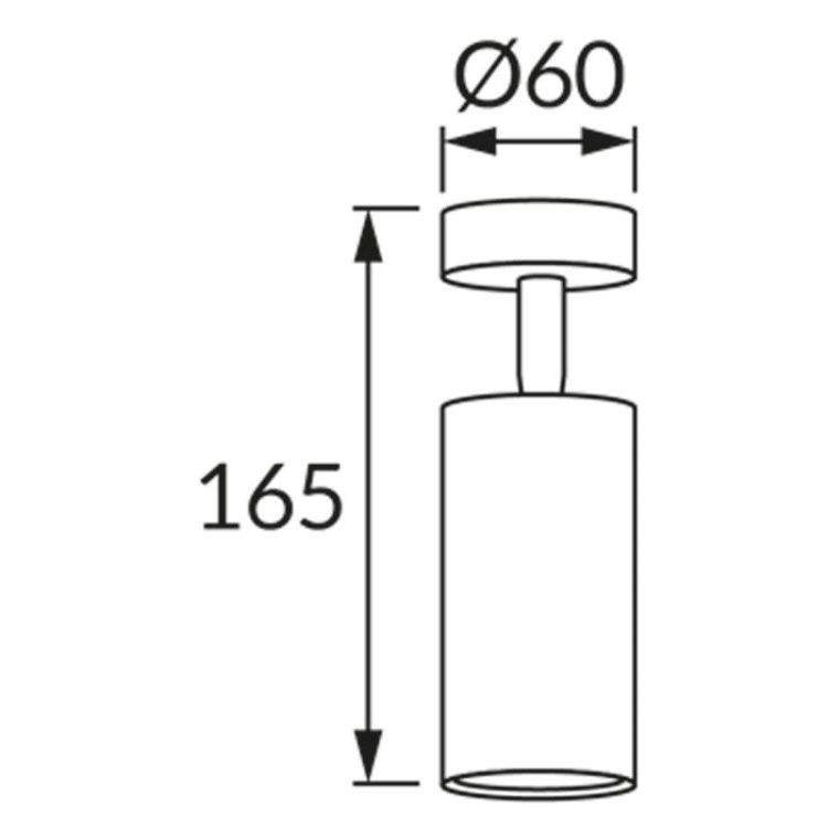 Spot 1-punktowy DARIA SPT GU10 35W czarny STRÜHM wymiary.jpg