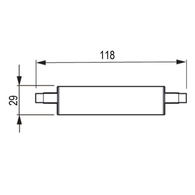 Żarówka LED Philips CorePro LEDlinear 14-100W R7S 118mm 840 D biała neutralna 4000K 1800lm ściemnialna PHILIPS wymiary.jpg