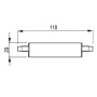 Żarówka LED Philips CorePro LEDlinear 14-120W R7S 118mm 830 D biała ciepła 3000K 2000lm ściemnialna PHILIPS wymiary.jpg
