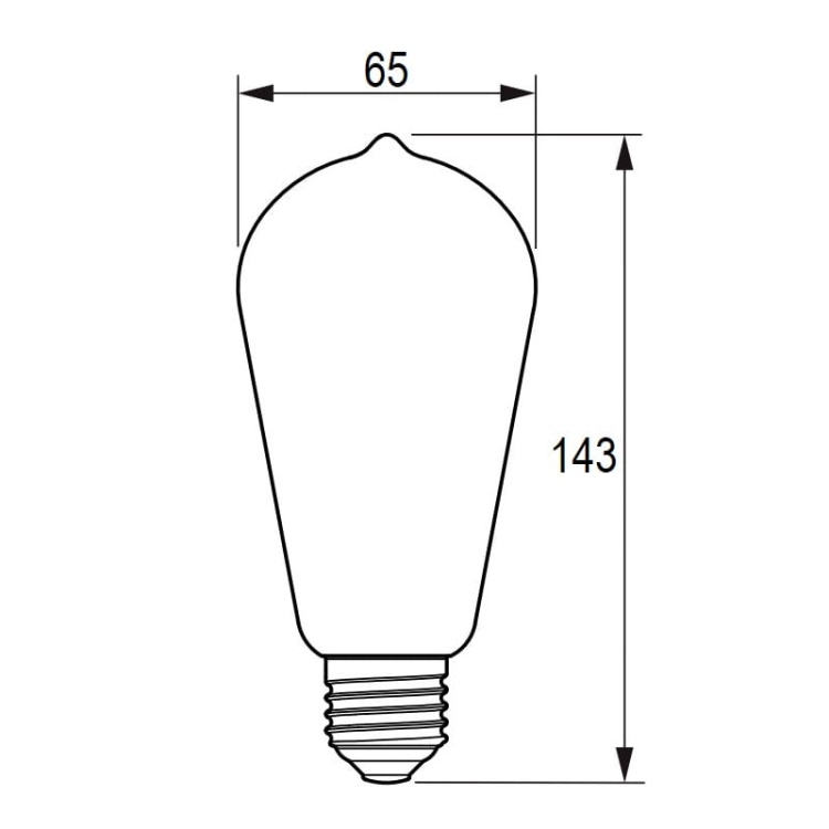 Żarówka MAS VLE LEDbulb D 4-25W E27 818 ST64 GOLDSP G 250lm 1800K ściemnialna PHILIPS wymiary.jpg