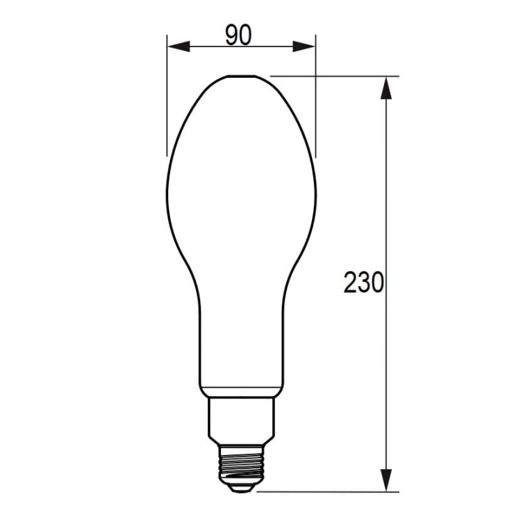 Żarówka LED TForce Core LED HPL 36W E40 840 FR 6000lm 4000K IP65 Philips wymiary.jpg