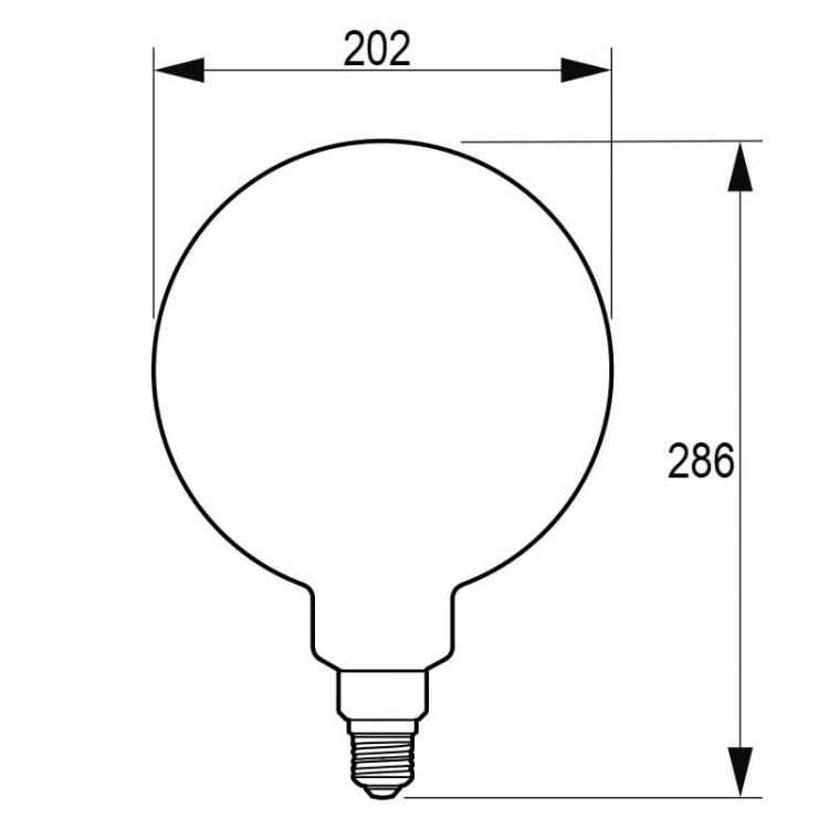 Żarówka Classic LEDbulb D 4.5=28W E27 818 G200 GOLD D 300lm 1800K PHILIPS wymiary.jpg