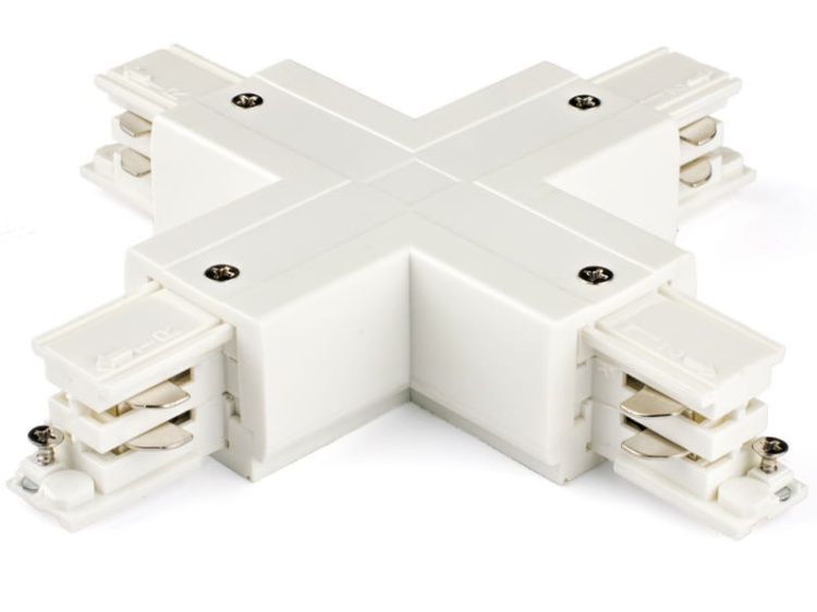 Łącznik krzyżowy biały do szynoprzewodów TRS.