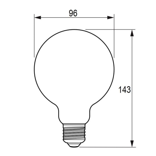 Żarówka MAS VLE LEDbulb D 4=25W E27 818 G93 GOLDSP G 250lm 1800K ściemnialna PHILIPS wymiary.jpg
