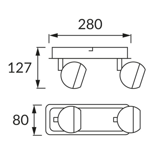 Spot 2-punktowy KOMBI 2xGU10 2x35W czarno-biały STRÜHM wymiary.jpg