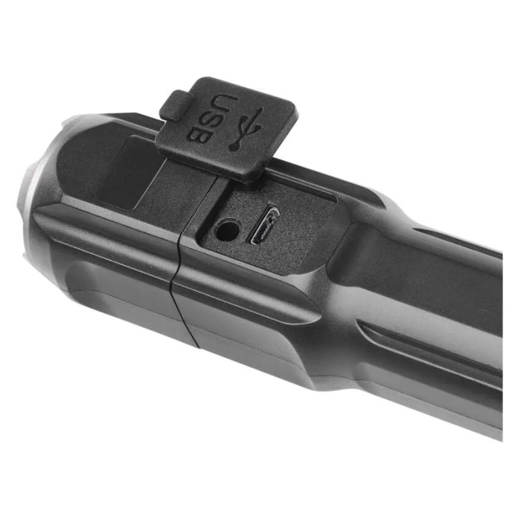 Latarka LED z wbudowanym akumulatorem 1200mAh 3,7V 150lm IP44 czarna Emos P3214 wejście USB micro.jpg