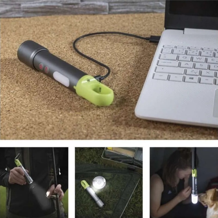 Latarka ładowalna LED 600lm 1200mAh metalowa IP44 szaro-zielona Emos P3118 aranżacja dom.jpg