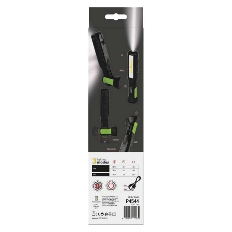 Lampa warsztatowa COB LED+SMD LED 800lm 2000mAh ładowalna IP54 Emos P4544 opakowanie informacje.jpg