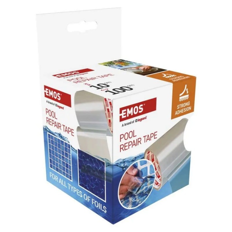 Taśma naprawcza samoprzylepna do basenów 1m x 100mm przezroczysta Emos F6100 opakowanie bok.jpg