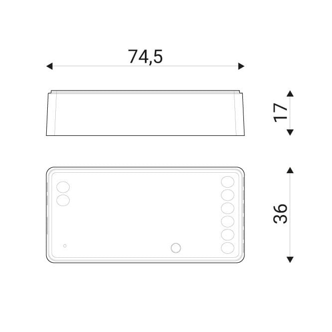 Kontroler MIBOXER FUT035S+ wymiary