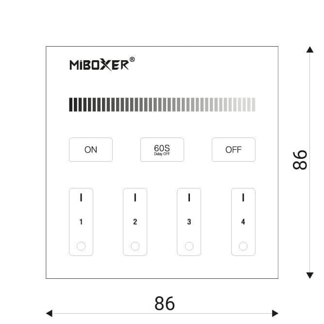 Panel B1 4-strefowy naścienny do kontrolerów MiBoxer