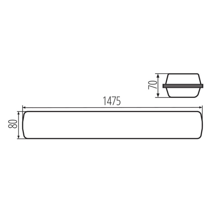 Oprawa pyłoszczelna LED MAH MAX 150cm 48W 7680lm 4000K IP65 Kanlux 38465 wymiary