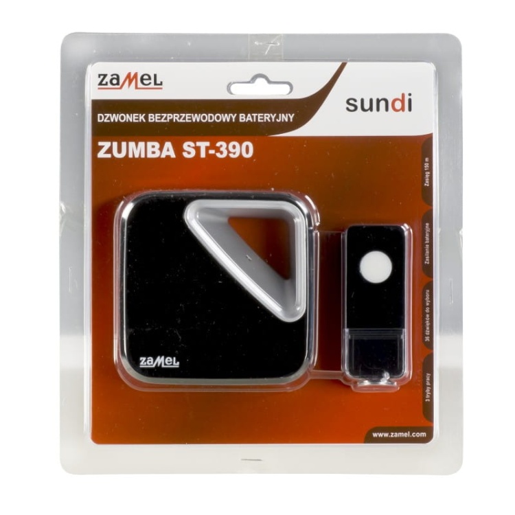 Dzwonek bezprzewodowy bateryjny ZUMBA Zamel ST-390 opakowanie.jpg