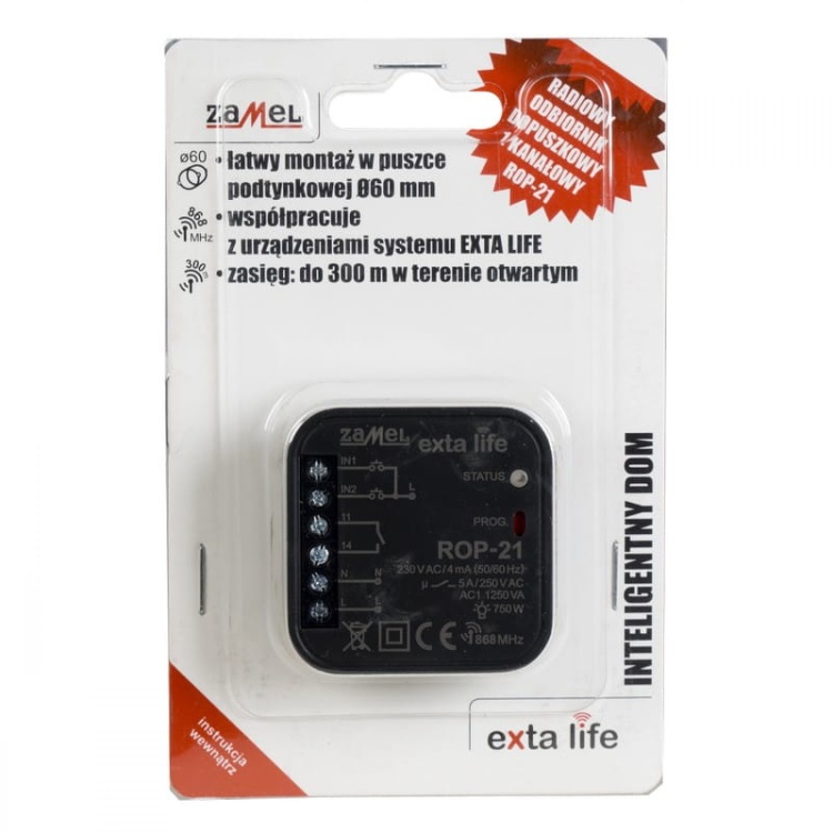 Radiowy odbiornik dopuszkowy 1-kanałowy dwukierunkowy Zamel ROP-21 opakowanie.jpg