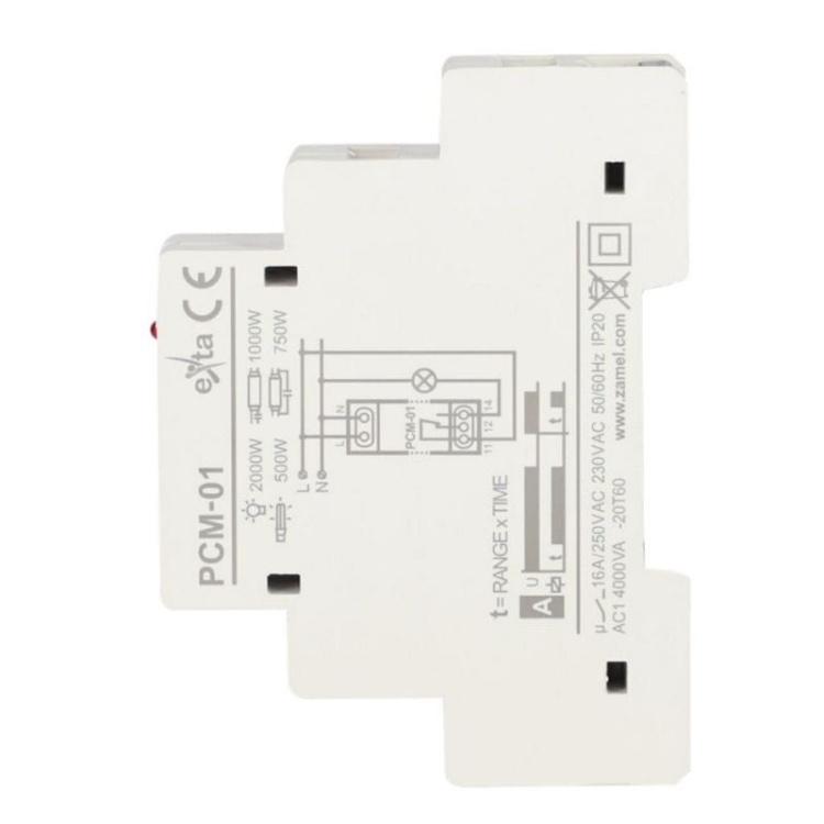 Przekaźnik czasowy 230V AC Zamel PCM-01 bok.jpg