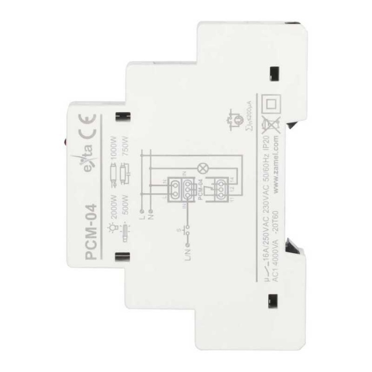Przekaźnik czasowy 230V AC 10 trybów Zamel PCM-04 bok.jpg