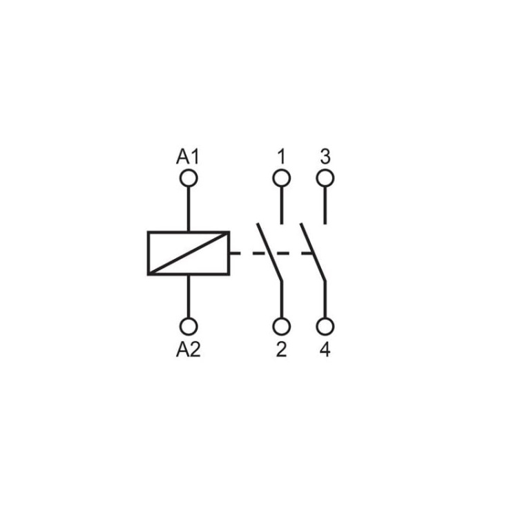 Stycznik modułowy 230V 25A 2NO Zamel STM-25-20 schemat.jpg