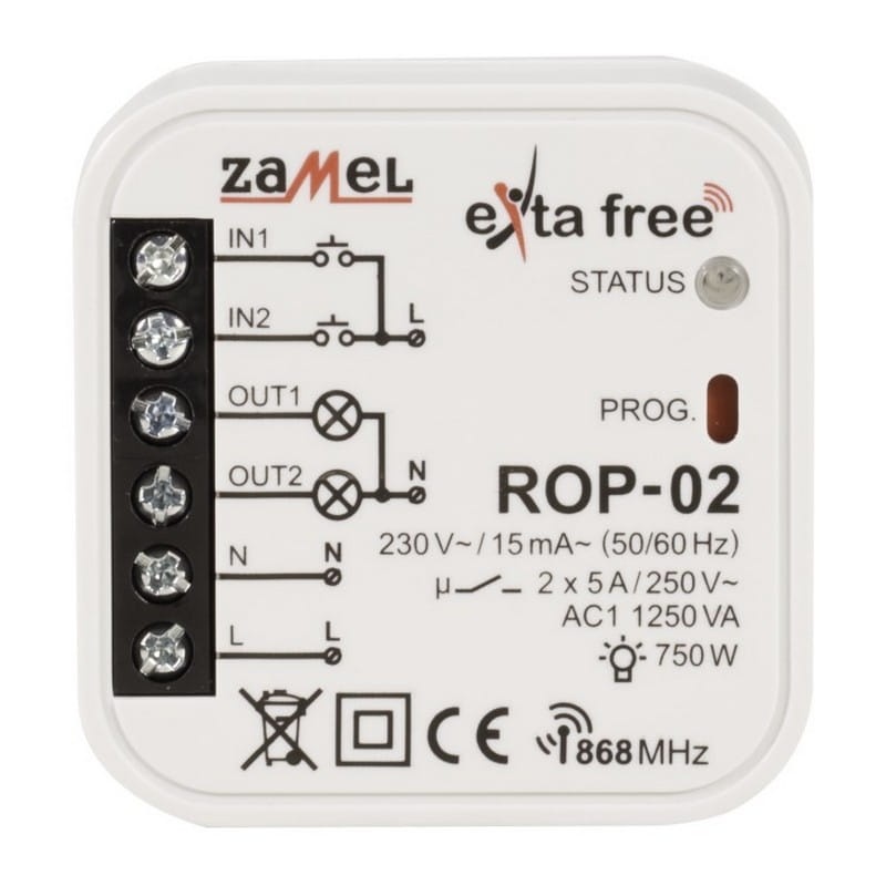 Radiowy odbiornik dopuszkowy 2-kanałowy Zamel ROP-02 front.jpg