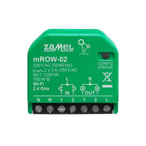 Odbiornik WiFi 2-kanałowy modułowy Zamel mROW-02 front.jpg