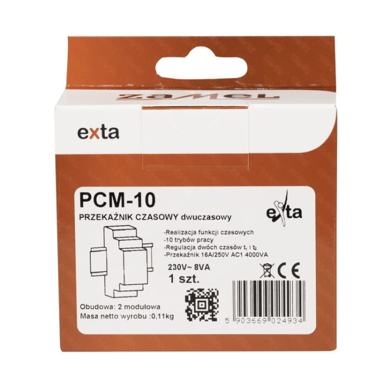 Przekaźnik czasowy 230V AC 10 trybów Zamel PCM-10 opakowanie.jpg