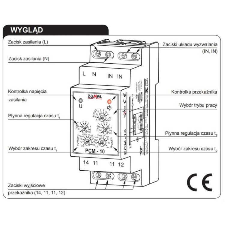 Przekaźnik czasowy 230V AC 10 trybów Zamel PCM-10 wygląd.jpg