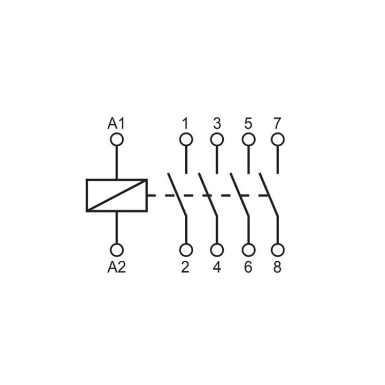 Stycznik modułowy 230V 25A 4NO Zamel STM-25-40 schemat.jpg