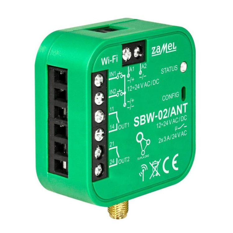 Sterownik bramowy WiFi 2-kanałowy dwukierunkowy z zewnętrzną anteną Zamel SBW-02-ANT wejścia.jpg