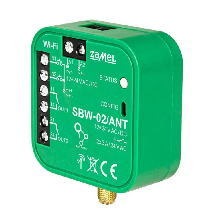 Sterownik bramowy WiFi 2-kanałowy dwukierunkowy z zewnętrzną anteną Zamel SBW-02-ANT.jpg