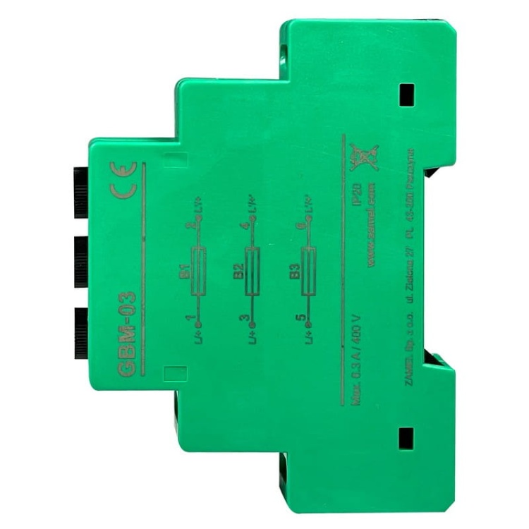 Gniazdo bezpiecznikowe modułowe Zamel GBM-03 schemat.jpg