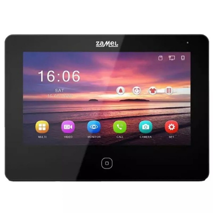 Zestaw wideodomofonowy dwużyłowy IPS HD WiFi dotykowy ekran czytnik RFiD czarny Zamel VP-209ICSB-B tablet.jpg