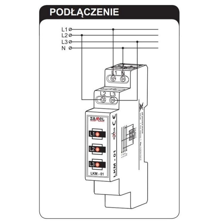 Wskaźnik zasilania LED 230-400V+TN 3-fazowy Zamel LKM-01-40 podłączenie.jpg