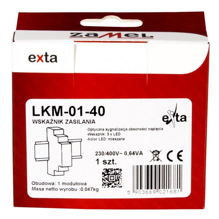 Wskaźnik zasilania LED 230-400V+TN 3-fazowy Zamel LKM-01-40 opakowanie.jpg