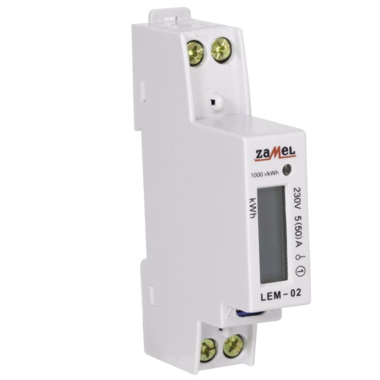 Licznik zużycia energii elektrycznej 1-fazowy 50A Zamel LEM-02 bok'.jpg
