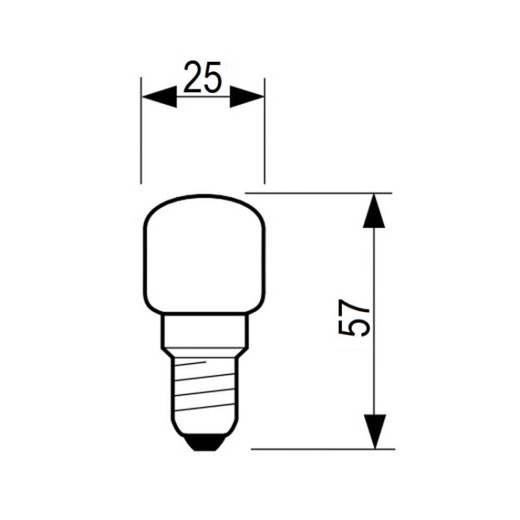 Żarówka do kuchenek LED App T25 26W E14 230-240V CL OV 1CT biała ciepła 2700K 172lm PHILIPS wymiary.jpg