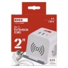 Przedłużacz 2×2P+Z ładowarka indukcyjna i 3xUSB 2m biały kostka EMOS P0212CQ opakowanie front.jpg
