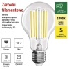 Żarówka E27 LED filament A60 7,2W=100W 1521lm biała ciepła 2700K EMOS ZF5167 inf.jpg