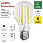 Żarówka E27 LED filament A60 7,2W=100W 1521lm biała neutralna 4000K EMOS ZF5168 inf.jpg
