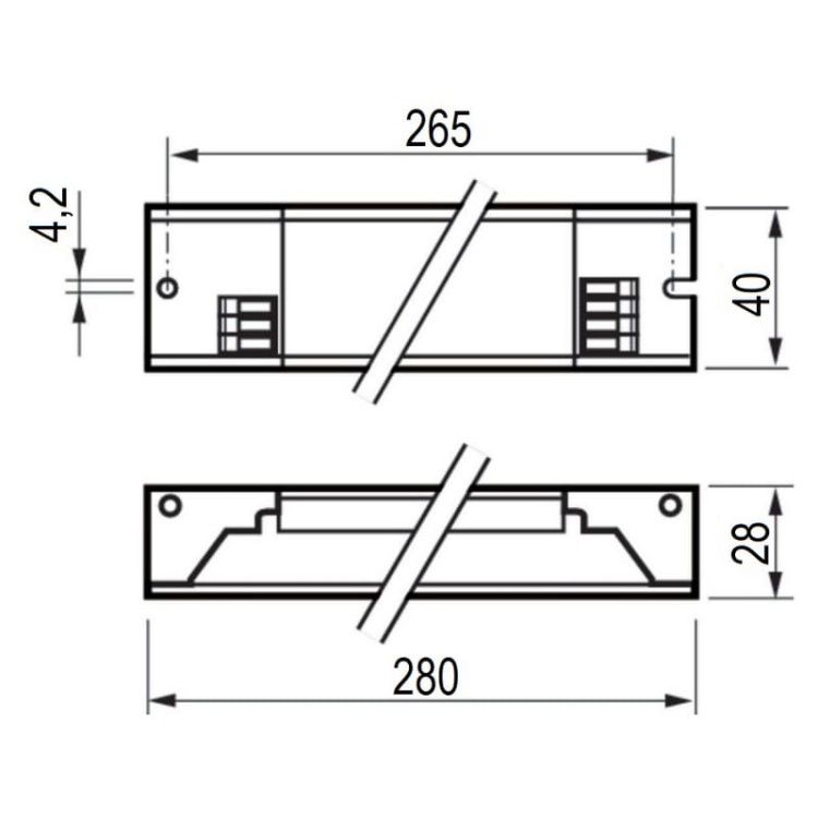 Statecznik do świetlówek HF-P 3418 TL-D III 220-240V 50Hz PHILIPS wymiary.jpg