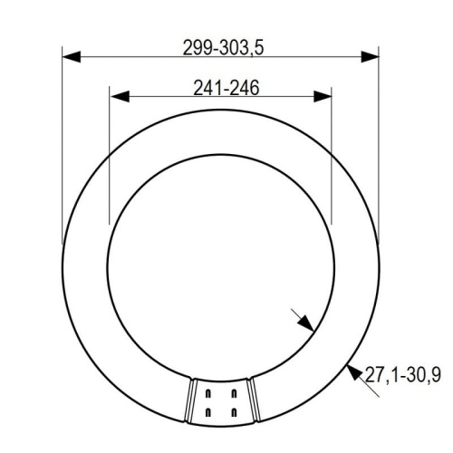 Świetlówka kołowa Master TL-E Super 80 32W 840 4000K CT12 PHILIPS wymiary.jpg