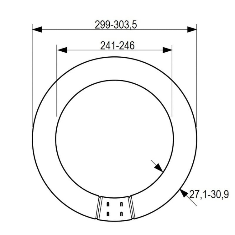Świetlówka kołowa Master TL-E Super 80 32W 840 4000K CT12 PHILIPS wymiary.jpg