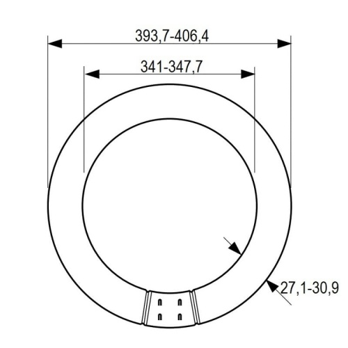 Świetlówka kołowa Master TL-E Super 80 40W 830 3000K 3200lm CT/12 PHILIPS wymiary.jpg