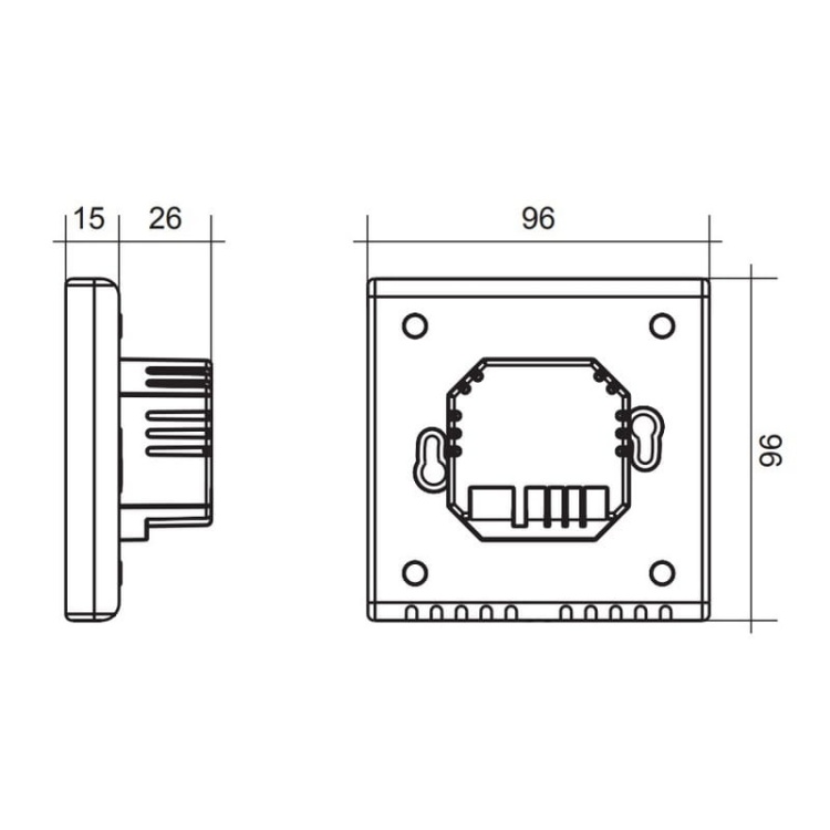 Regulator temperatury sonda WiFi biały Zamel RTW-01 wymiary