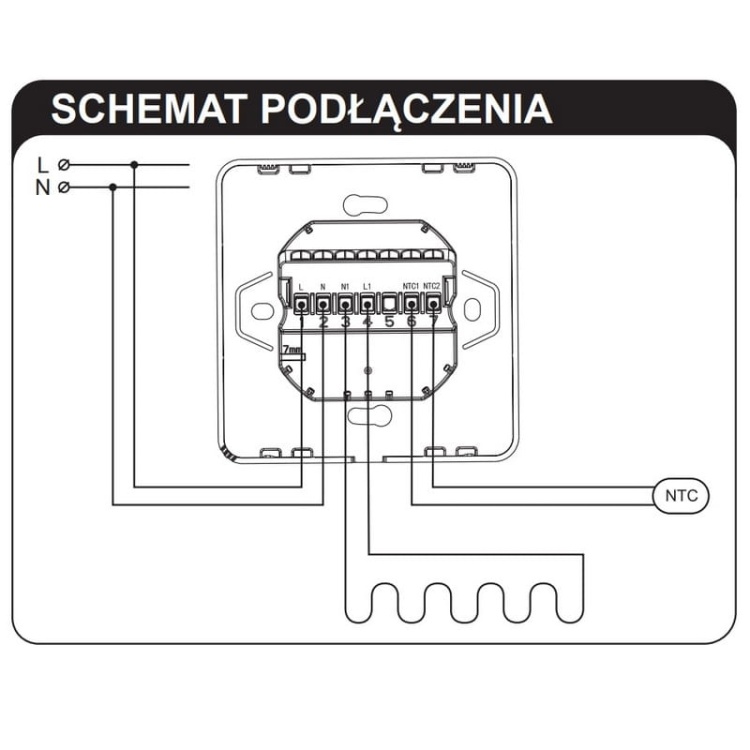 Programowalny regulator temperatury Zamel RTP-04 schemat