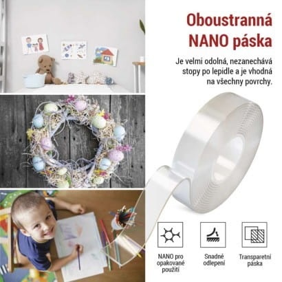  Dwustronna NANO taśma 30 mm / 3 m, przezroczysta