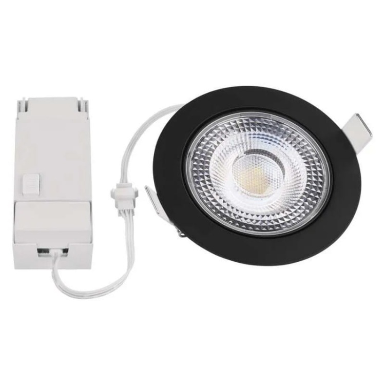 Oprawa punktowa LED GERI 6,5W CCT 700lm 36° czarna EMOS zestaw