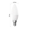 Żarówka LED Classic świeczka E14 6,5W=60W 4000K 806lm EMOS ZQ3E43  wymiary