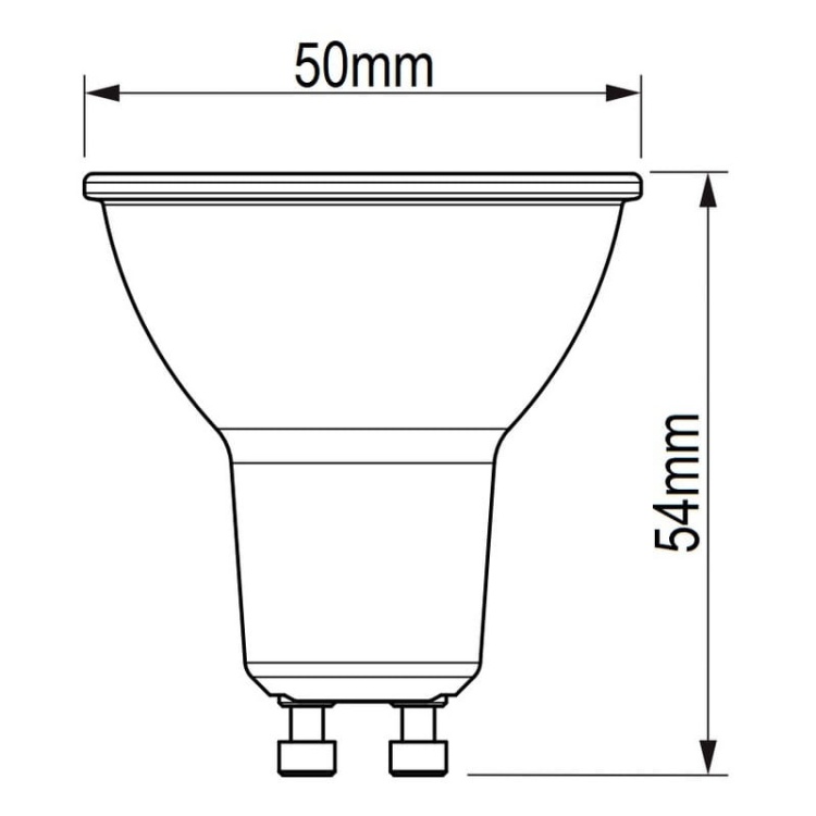 Żarówka LED CorePro LEDspot 4.9-65W GU10 830 36D ND biała ciepła 460lm ściemnialna PHILIPS wymiary